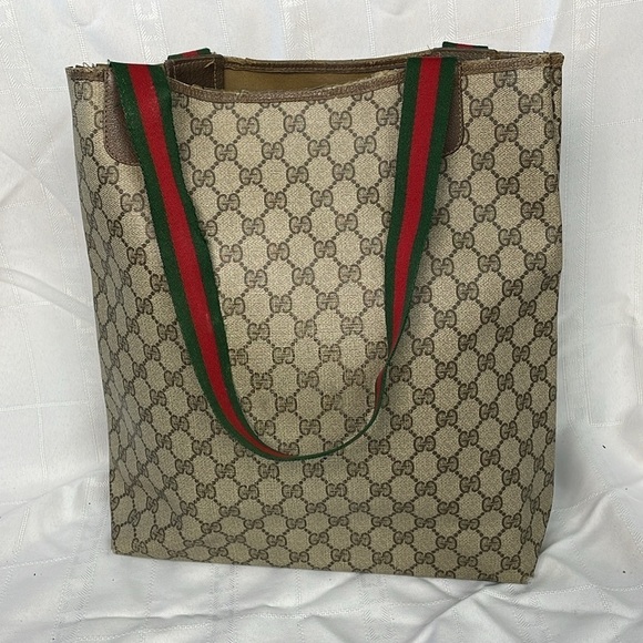 Vintage Gucci Supreme GG Monogram Sherry Line Tote Bag Designer - Picture 8 of 17